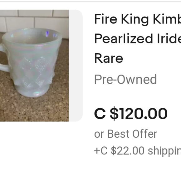 RARE iridescent Fire King mug - Picture 3 of 3